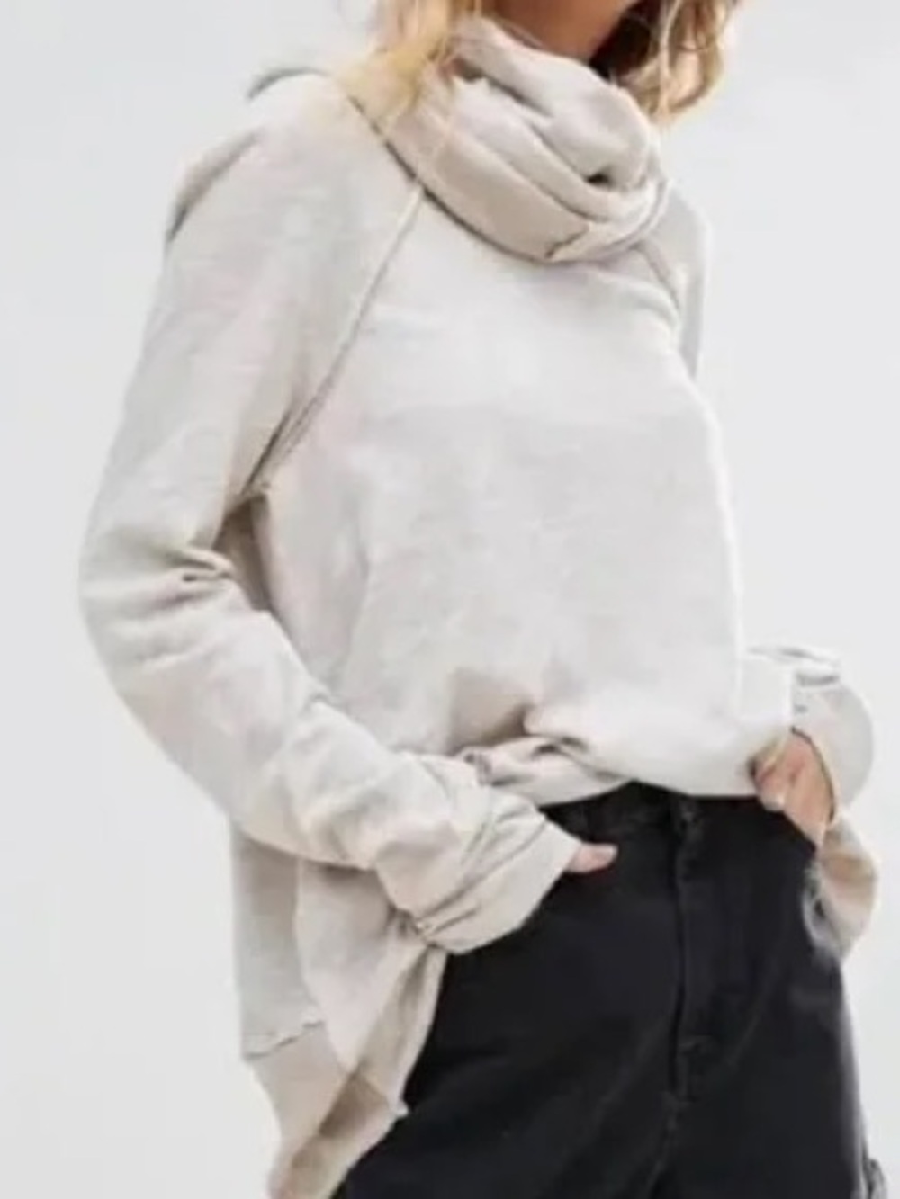 Sold -  Cream Cowl Funnel Neck Sweater